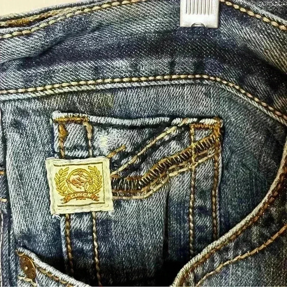 Cinch Grant Straight Leg Denim Jeans Men 38x32 Blue Distressed Relaxed Cowboy - Picture 5 of 13